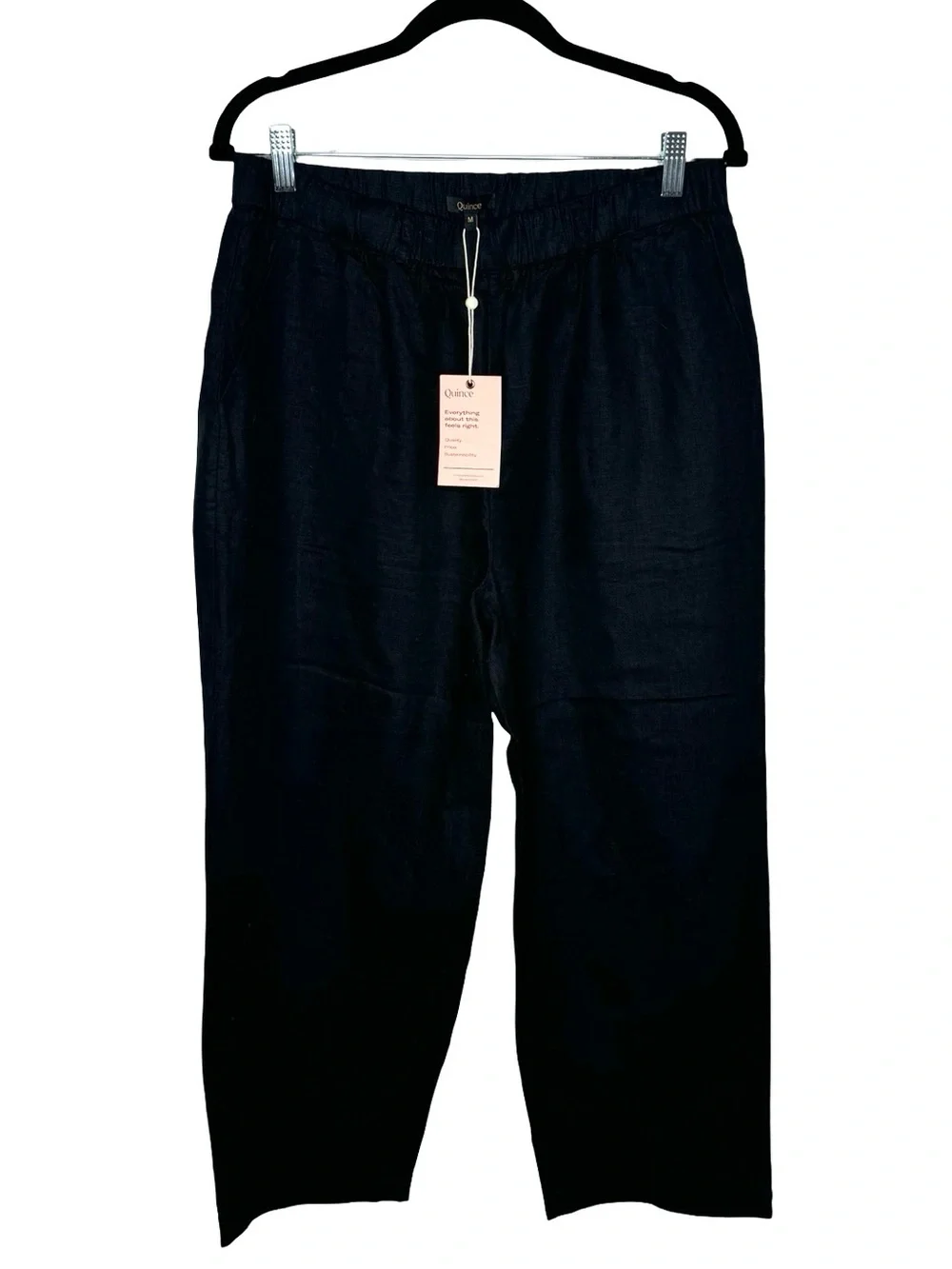 Quince | NWT 100% European Linen Pants in Black